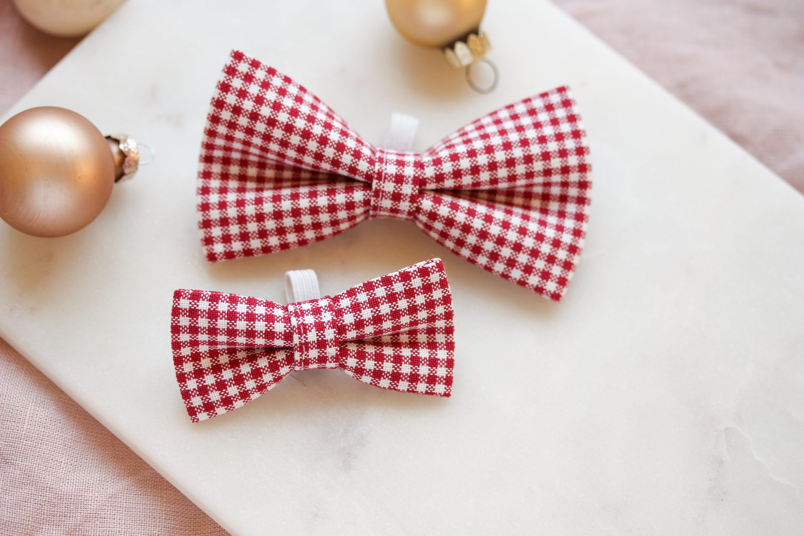 Red Gingham Festive Pet Bow Tie - Image 2